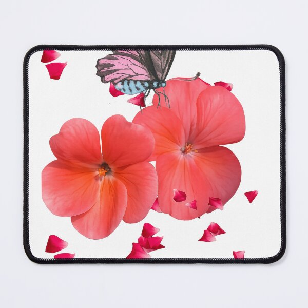 Item preview, Coral Flower Art with Butterfly – Elegant Minimal Nature Illustration designed and sold by EdgeSphere.