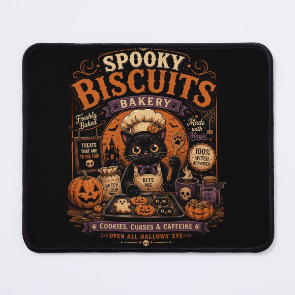 Item preview, Spooky Biscuits Bakery T-Shirt – Funny Black Cat Halloween Shirt, Cute Pumpkin Baking Tee, Witchy Cat Graphic Shirt designed and sold by Artimax-Studio.