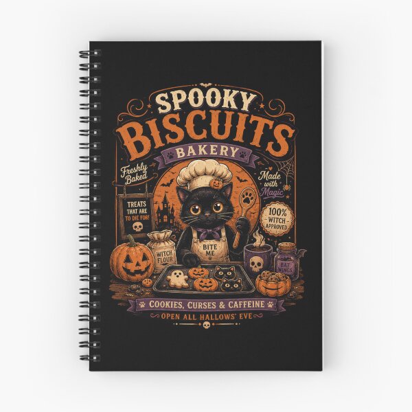 Item preview, Spooky Biscuits Bakery T-Shirt – Funny Black Cat Halloween Shirt, Cute Pumpkin Baking Tee, Witchy Cat Graphic Shirt designed and sold by Artimax-Studio.