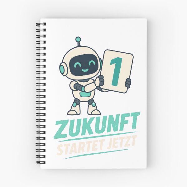 Item preview, Cute Robot Holding Number One Sign with German Text designed and sold by RGShirtWorks.