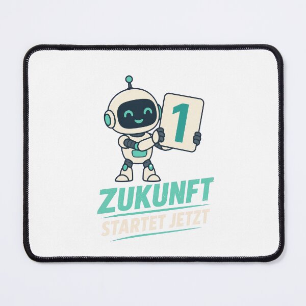 Item preview, Cute Robot Holding Number One Sign with German Text designed and sold by RGShirtWorks.