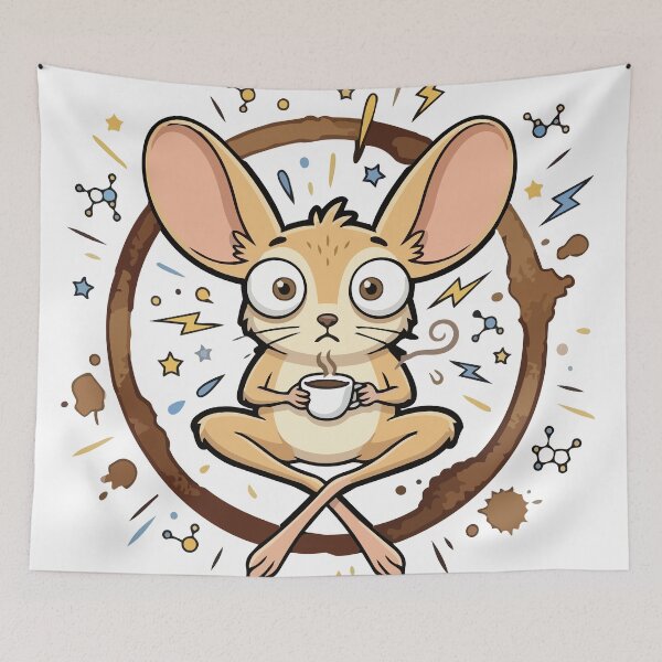 Item preview, Levitating Caffeinated Jerboa Coffee Ring Graphic designed and sold by Arc2020.