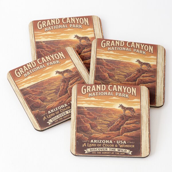 Item preview, Grand Canyon National Park Vintage Travel Poster | Arizona Desert Canyon Wall Art designed and sold by MonaRose_Art.