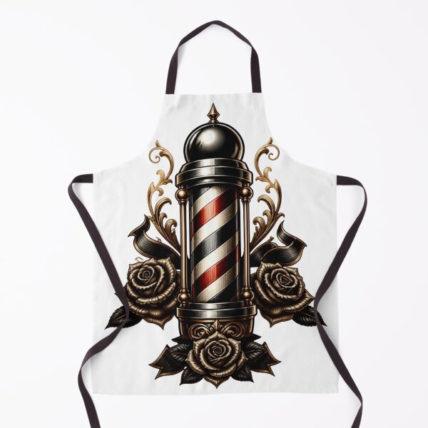 Item preview, Vintage Barber Pole Tattoo Design with Roses designed and sold by Barber MD Culture.