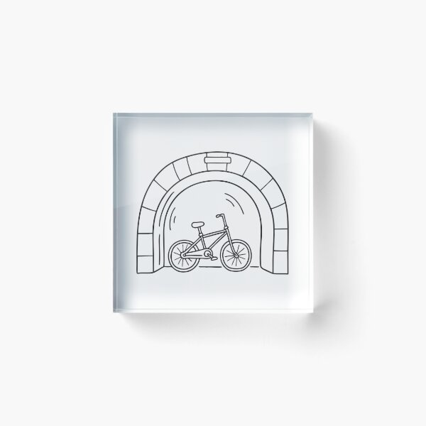 Item preview, A bicycle leaned against the underpass wall designed and sold by rasagamastore.