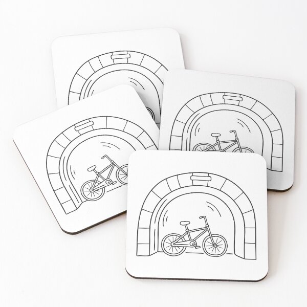 Item preview, A bicycle leaned against the underpass wall designed and sold by rasagamastore.