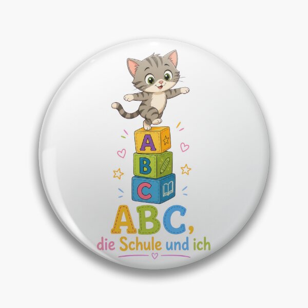 Item preview, Cute Cartoon Kitten Balancing on ABC Blocks designed and sold by ML-Media.