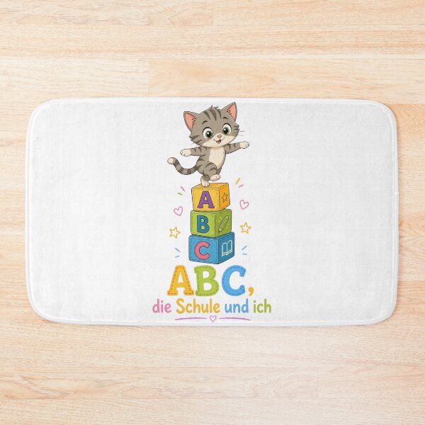 Item preview, Cute Cartoon Kitten Balancing on ABC Blocks designed and sold by RGShirtWorks.
