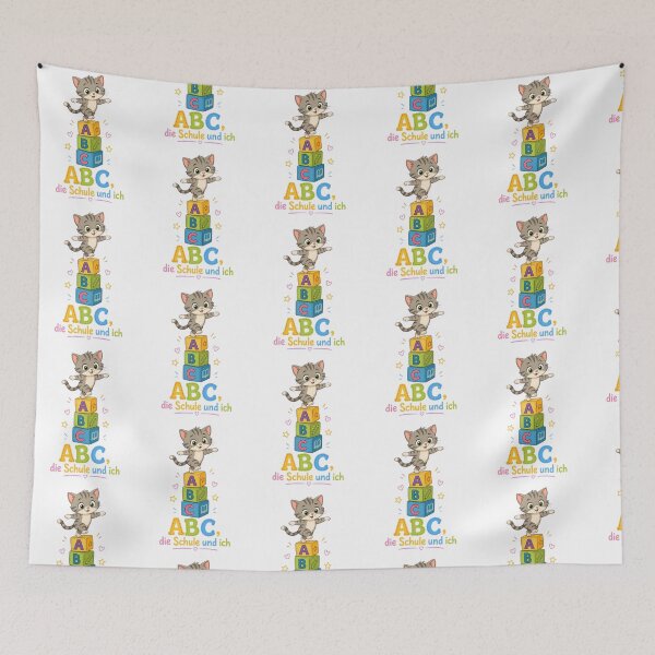 Item preview, Cute Cartoon Kitten Balancing on ABC Blocks designed and sold by RGShirtWorks.