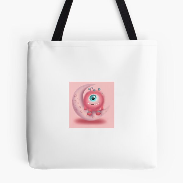 Item preview, Cute One Eyed Monster on the Moon Painting designed and sold by DreamyBrushArt.