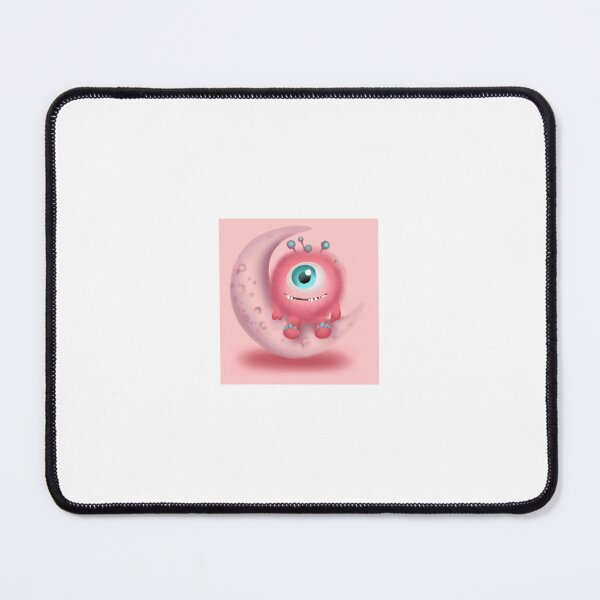Item preview, Cute One Eyed Monster on the Moon Painting designed and sold by DreamyBrushArt.
