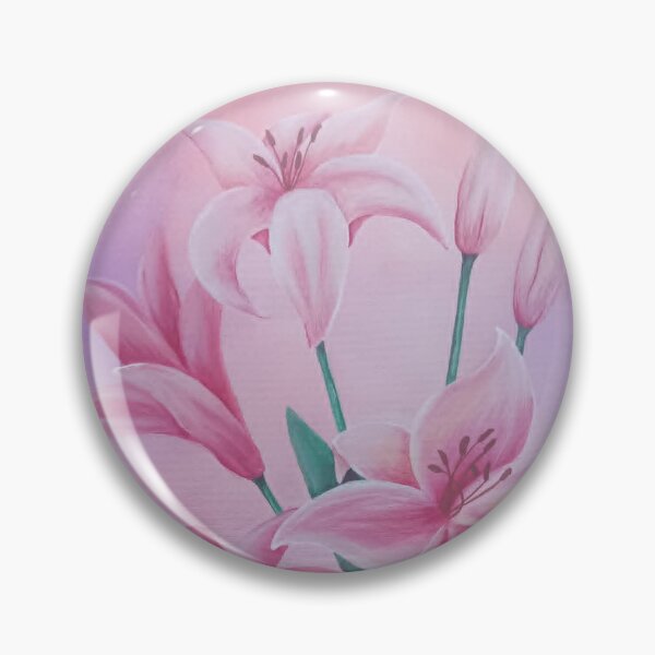 Item preview, Beautiful Pink Lily Flower Traditional Painting designed and sold by DreamyBrushArt.