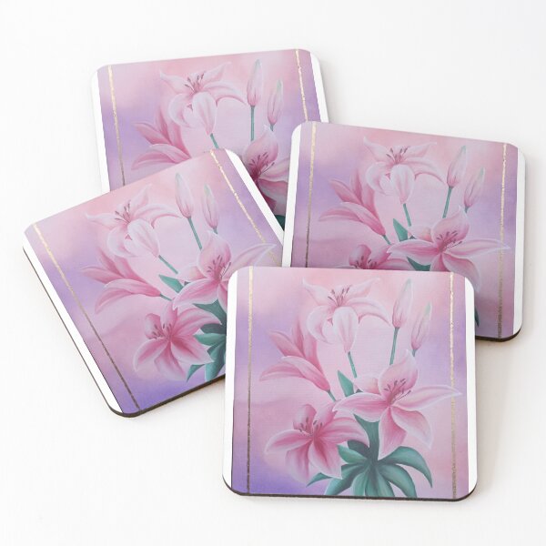 Item preview, Beautiful Pink Lily Flower Traditional Painting designed and sold by DreamyBrushArt.