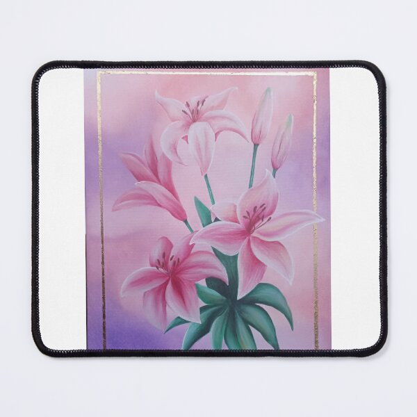 Item preview, Beautiful Pink Lily Flower Traditional Painting designed and sold by DreamyBrushArt.