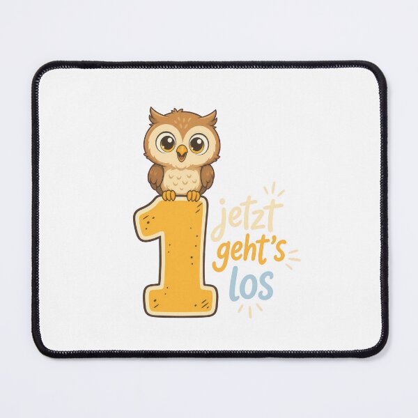Item preview, First Birthday Celebration Greeting with Cute Owl Illustration designed and sold by RGShirtWorks.