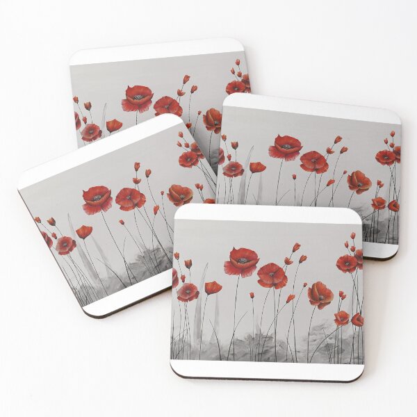 Item preview, Beautiful Red Poppy Flowers Traditional |Painting designed and sold by DreamyBrushArt.