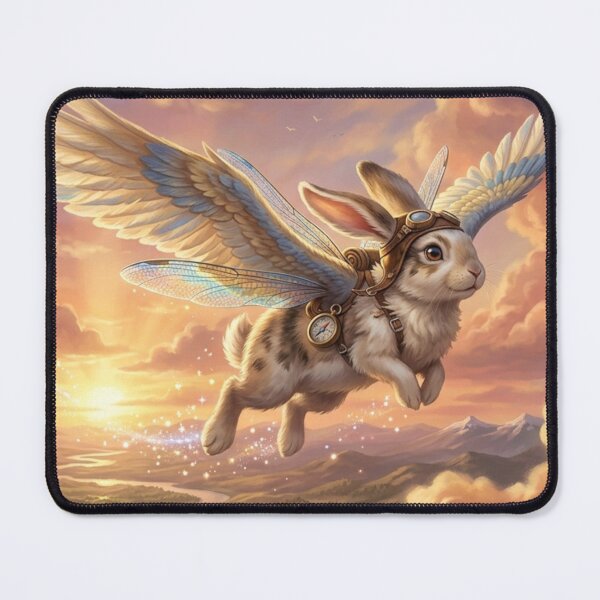 Item preview, Whimsical Steampunk Flying Sky Hare designed and sold by Alta-store.