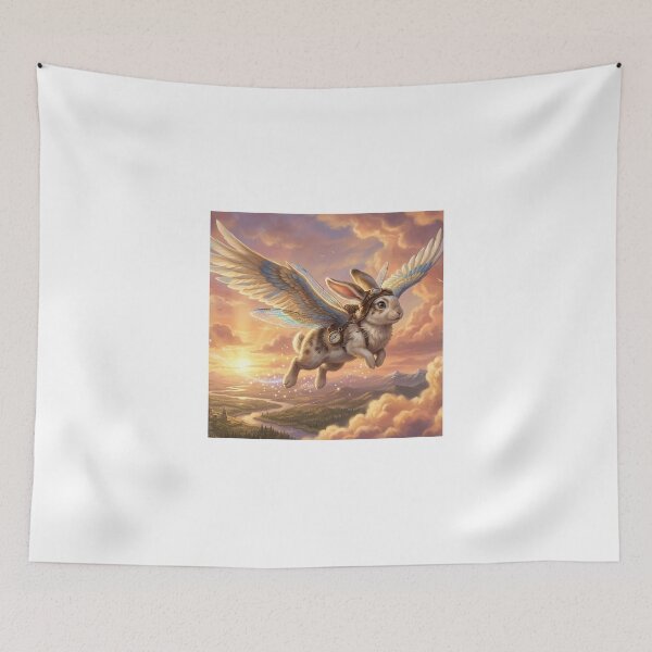 Item preview, Whimsical Steampunk Flying Sky Hare designed and sold by Alta-store.