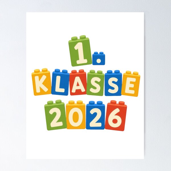 Item preview, 1. Klasse 2026 School Enrollment Design with Building Blocks designed and sold by RGShirtWorks.