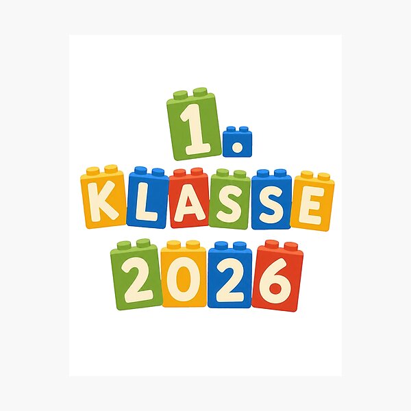 Item preview, 1. Klasse 2026 School Enrollment Design with Building Blocks designed and sold by RGShirtWorks.