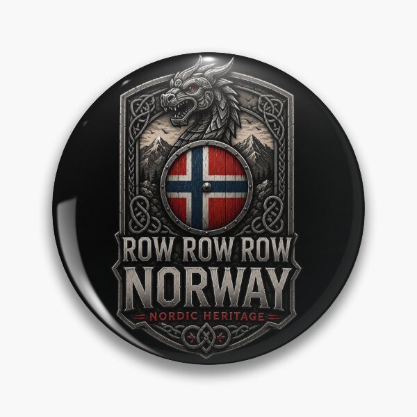 Item preview, Row Row Row Norway Viking Dragon Shield Nordic Heritage Celtic Knotwork designed and sold by GibasVisuals.