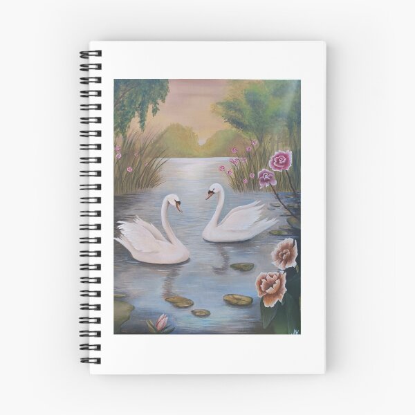 Item preview, Beautiful Swans on a Romantic Lake  designed and sold by DreamyBrushArt.
