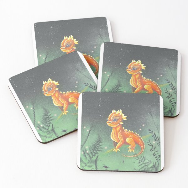 Item preview, Cute Orange Dragon in Fantasy Forest designed and sold by DreamyBrushArt.