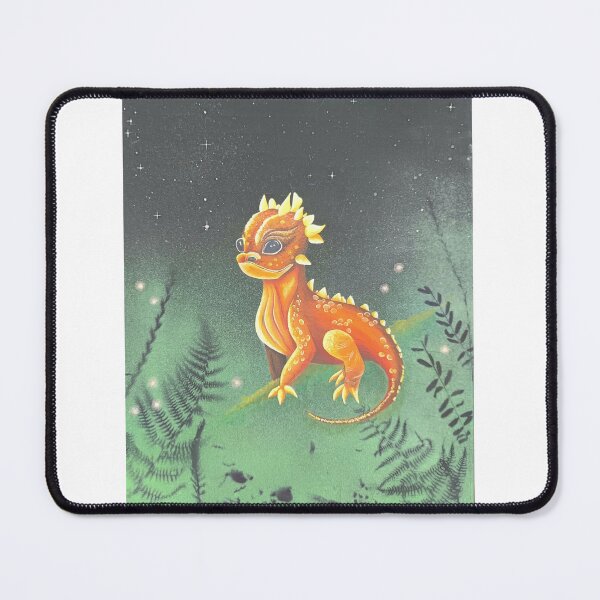 Item preview, Cute Orange Dragon in Fantasy Forest designed and sold by DreamyBrushArt.