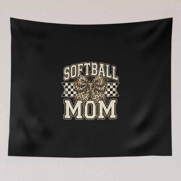 Item preview, Retro Leopard Bow Softball Mom designed and sold by dudelinart.