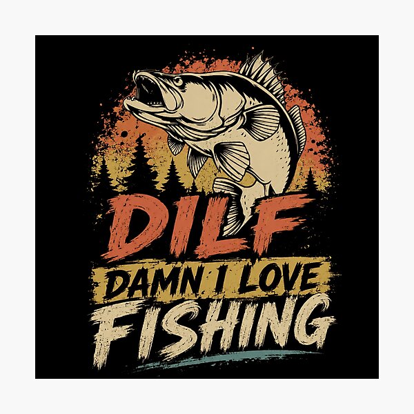 Item preview, DILF Damn I Love Fishing Fisherman Dad Humor Angler designed and sold by SkeletonsDanger.