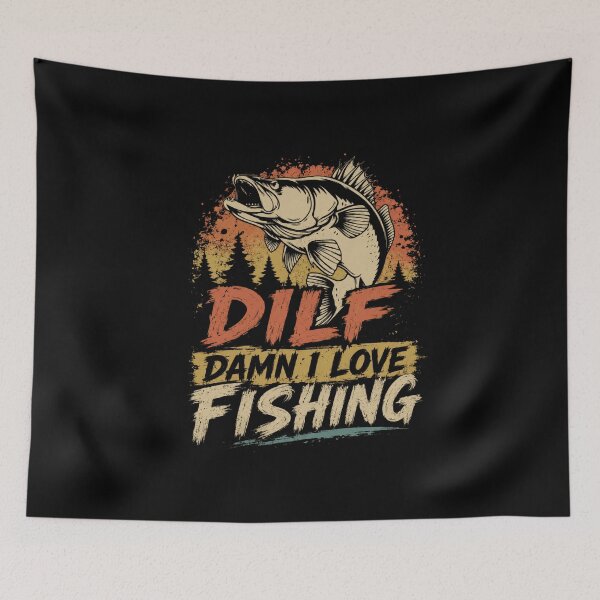 Item preview, DILF Damn I Love Fishing Fisherman Dad Humor Angler designed and sold by SkeletonsDanger.