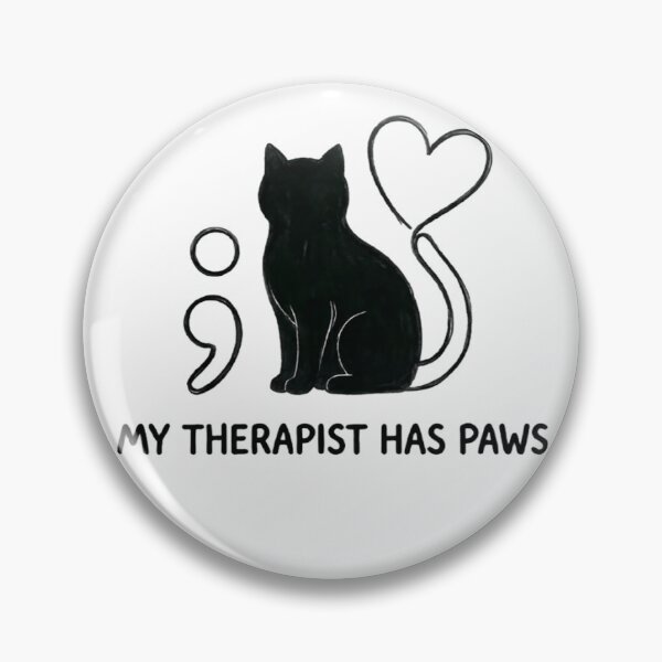 Item preview, My Therapist Has Paws Mental Health Cat Lover Semicolon Sticker designed and sold by noor-store21.