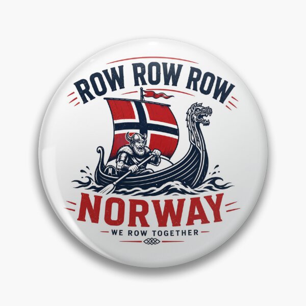 Item preview, Row Row Row Norway Viking Warrior Longship We Row Together Norwegian Flag  designed and sold by GibasVisuals.
