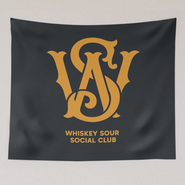 Item preview, Whiskey Sour Social Club Luxury Monogram Minimalist Cocktail Art designed and sold by Cozy-Old-Pub.