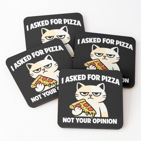 Item preview, Funny Cat Pizza Sticker | I Asked For Pizza Not Your Opinion | Sarcastic Cat Meme Gift designed and sold by Moonveil_Studio.