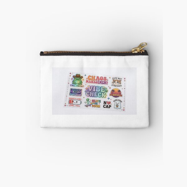 Item preview, Y'ALL VIBING?, CHAOS MANAGEMENT, CUTE BUT STRESSED, VIBE CHECK, RETROFUTURE, FULL ANXIETY, SKATE OR DOOM, NO CAP, BUNS GONE designed and sold by Ranchain.