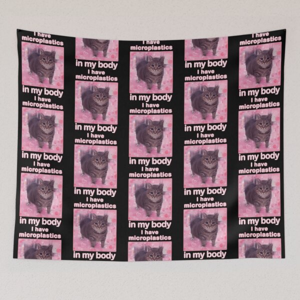 Item preview, Microplastics In Body Funny Cat Meme Gifts designed and sold by pinosaleana.
