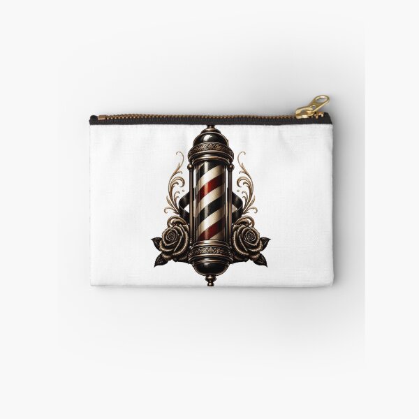 Item preview, Traditional Barber Pole Tattoo Emblem with Vintage Roses designed and sold by Barber MD Culture.