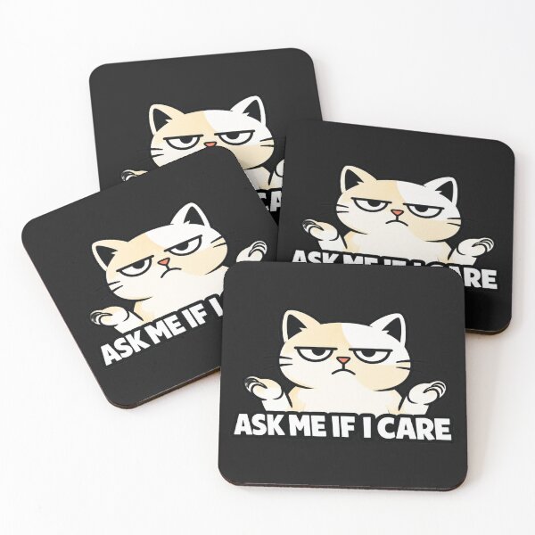 Item preview, Funny Cat Ask Me If I Care Sticker | Cute Sarcastic Cat Meme designed and sold by Moonveil_Studio.