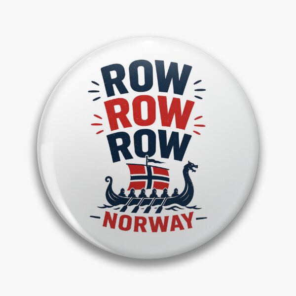 Item preview, Row Row Row Norway Bold Typography Viking Longship Norwegian Flag Nordic  designed and sold by GibasVisuals.