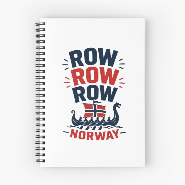 Item preview, Row Row Row Norway Bold Typography Viking Longship Norwegian Flag Nordic  designed and sold by GibasVisuals.