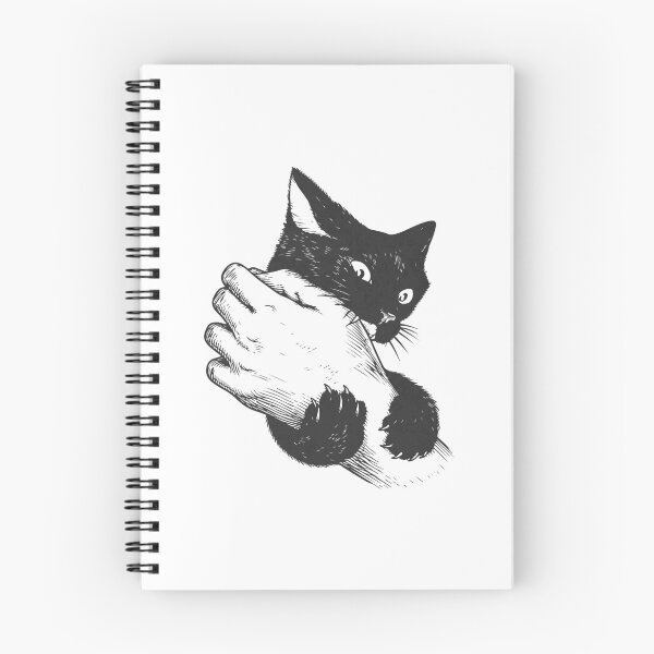 Item preview, Black Cat Love Bites Hand Vintage Engraving Illustration designed and sold by artCreativeColony.
