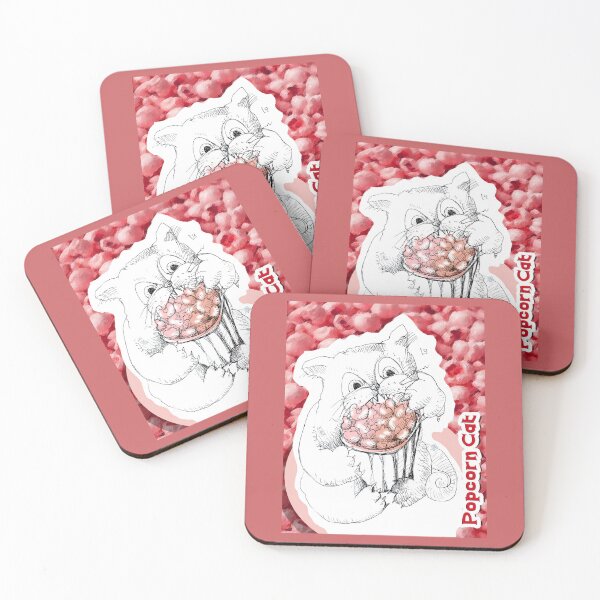 Item preview, Popcorn Cat (Ink Hand Drawing by ACCI designed and sold by VanyssaGraphics.