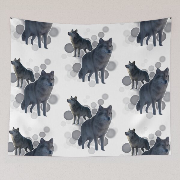 Item preview, Wolf Under Aurora Borealis Realistic Nature Art designed and sold by iamKRUK.