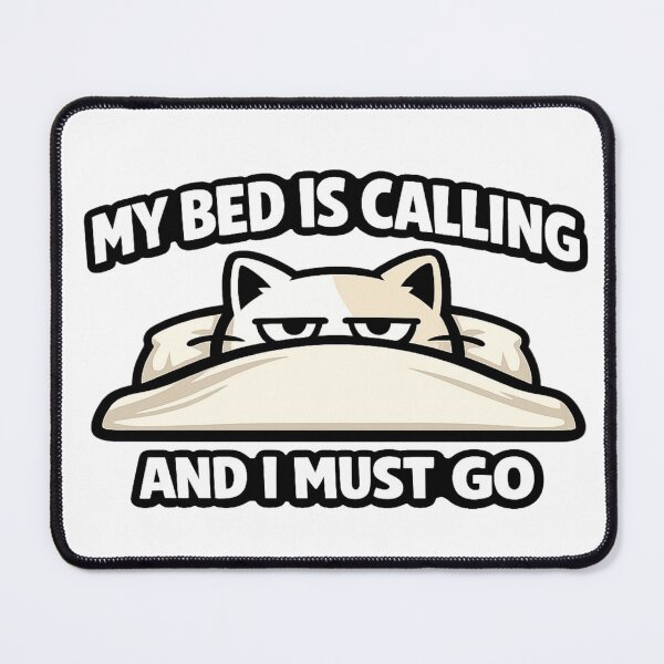Item preview, Funny Sleeping Cat Sticker | My Bed Is Calling | Sleep Lover Meme designed and sold by Moonveil_Studio.