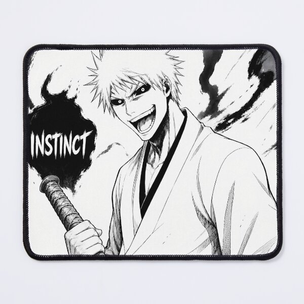 Item preview, Instinct Hollow Samurai Manga Panel Black White Wild Swordsman Art Print designed and sold by MugenAnime.