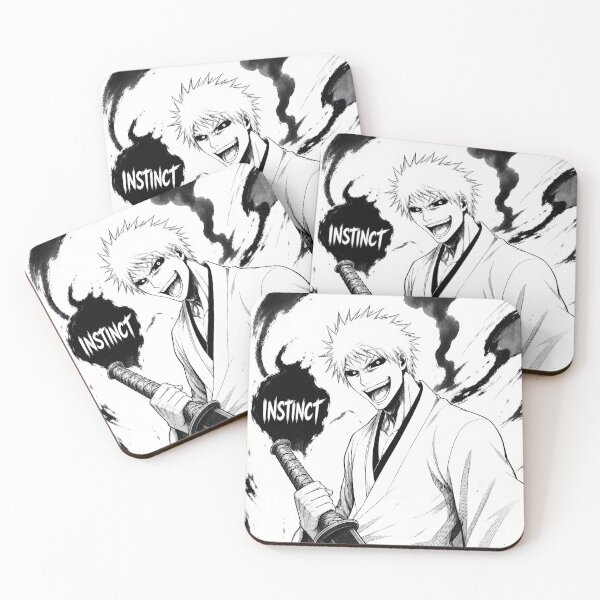 Item preview, Instinct Hollow Samurai Manga Panel Black White Wild Swordsman Art Print designed and sold by MugenAnime.