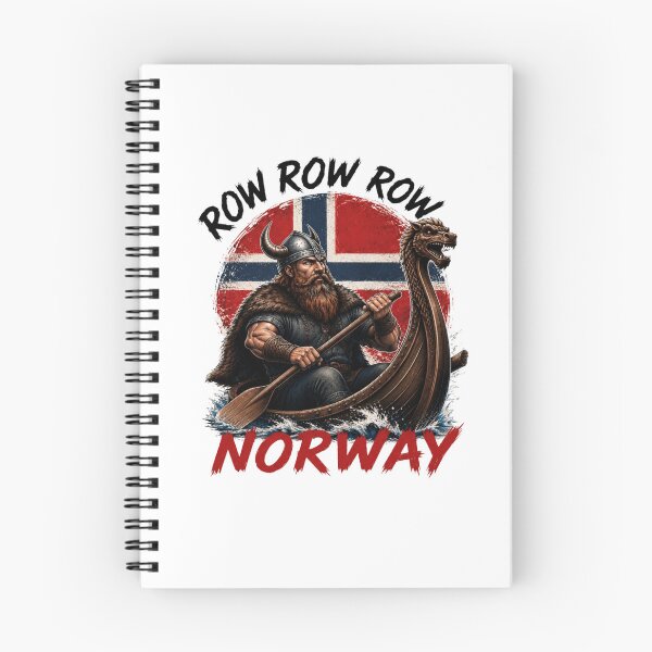 Item preview, Row Row Row Norway Viking Warrior Realistic Norwegian Flag Longship Heritage designed and sold by GibasVisuals.
