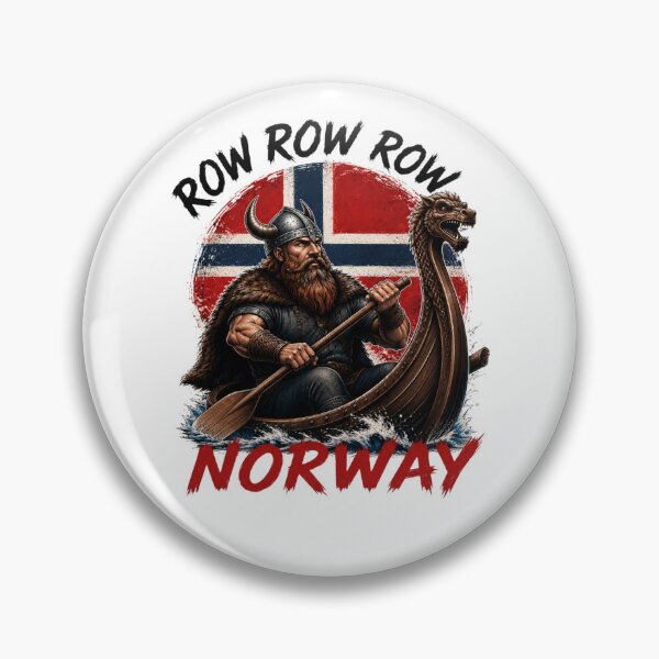 Item preview, Row Row Row Norway Viking Warrior Realistic Norwegian Flag Longship Heritage designed and sold by GibasVisuals.