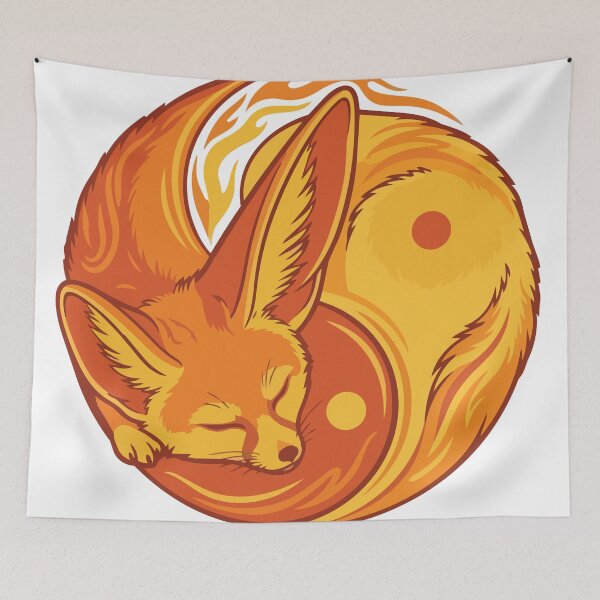 Item preview, Elemental Sun Fennec Fox Yin Yang Emblem designed and sold by Arc2020.